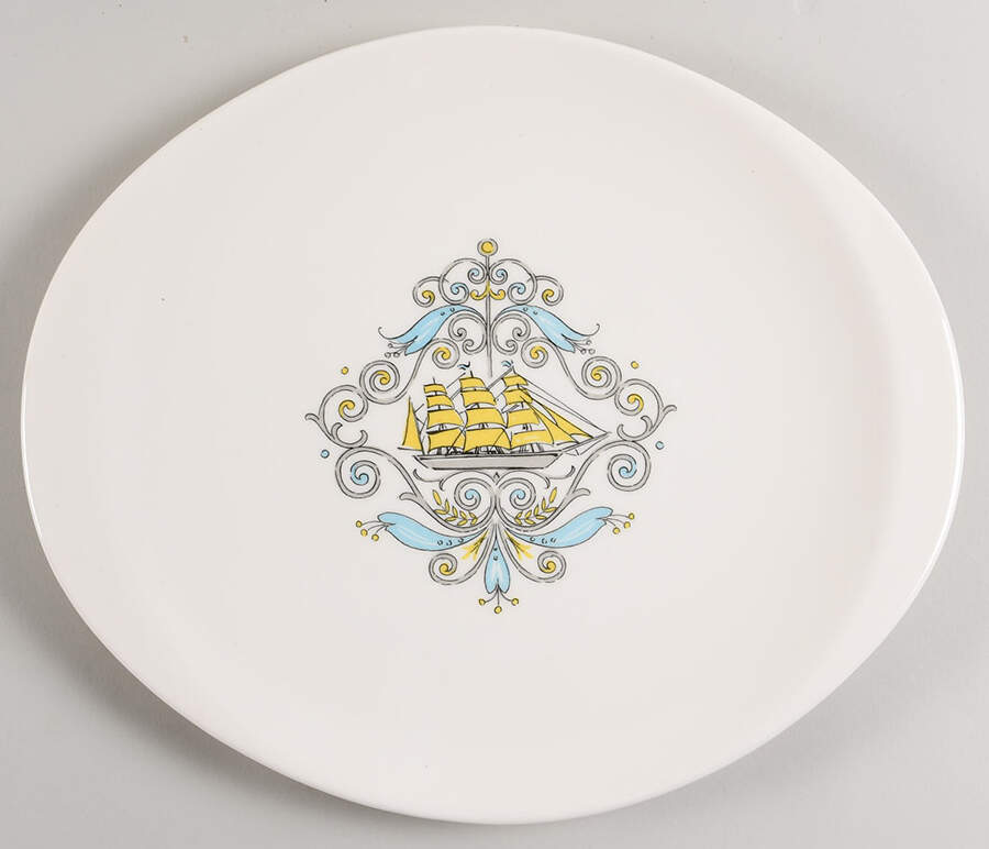 Voyager (Stanhome) 13" Oval Serving Platter by Canonsburg-1