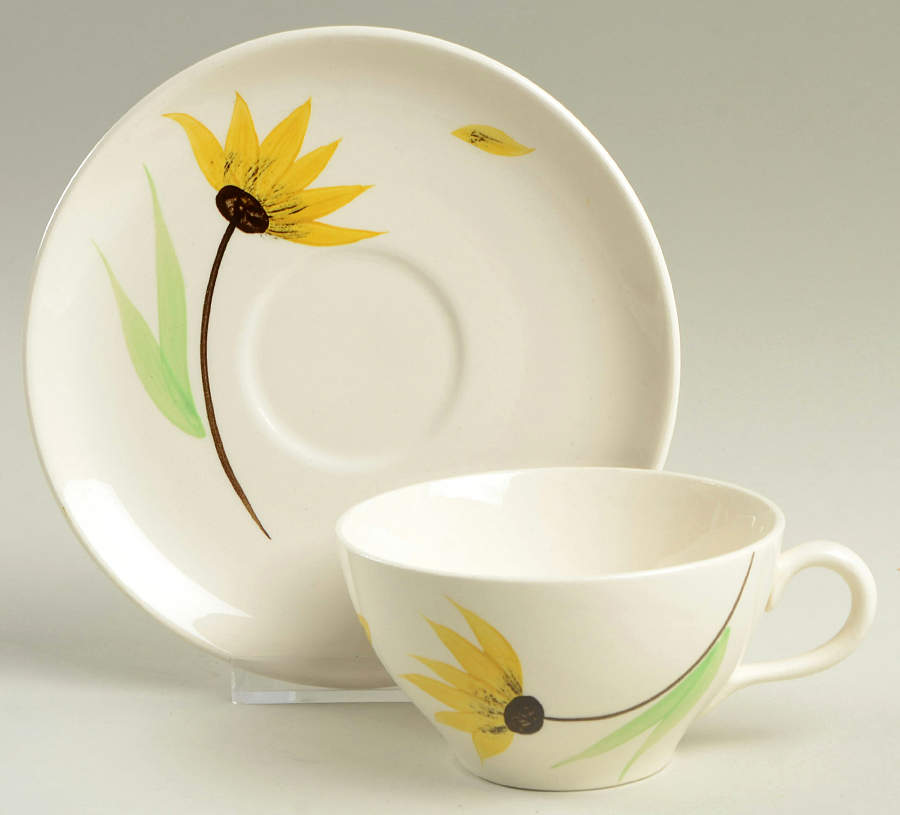 Wind Blown Flat Cup & Saucer Set by Canonsburg-1