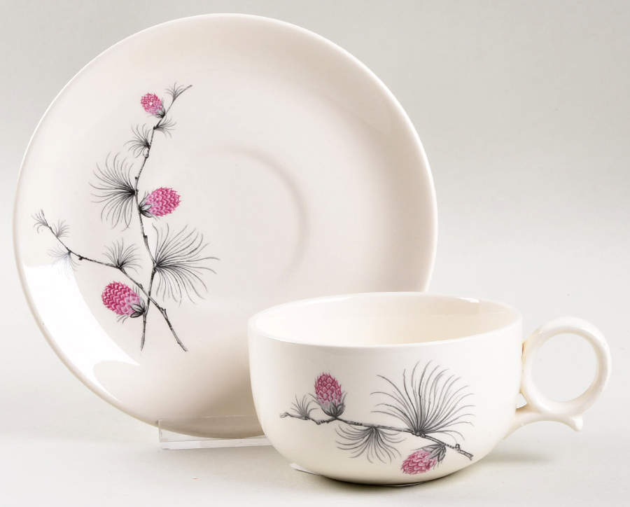 Wild Clover (Coupe, No Trim) Flat Cup & Saucer Set by Canonsburg-1