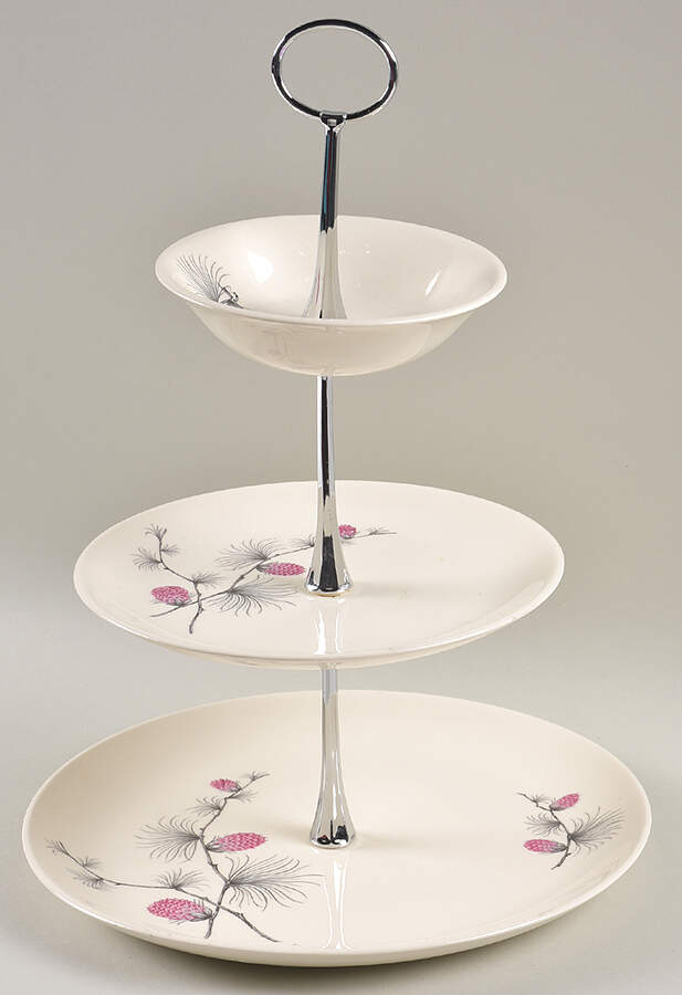 Wild Clover (Coupe, No Trim) 3-Tiered Serving Tray (DP, SP, FR) by Canonsburg-1