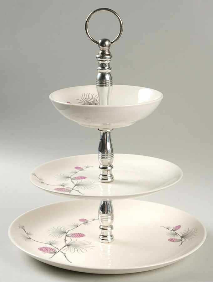 Wild Clover (Coupe, No Trim) 3-Tiered Serving Tray (DP, SP, FR) by Canonsburg-1