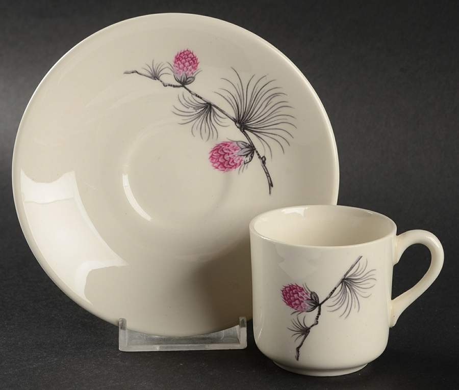 Wild Clover (Coupe, No Trim) Flat Demitasse Cup & Saucer Set by Canonsburg-1