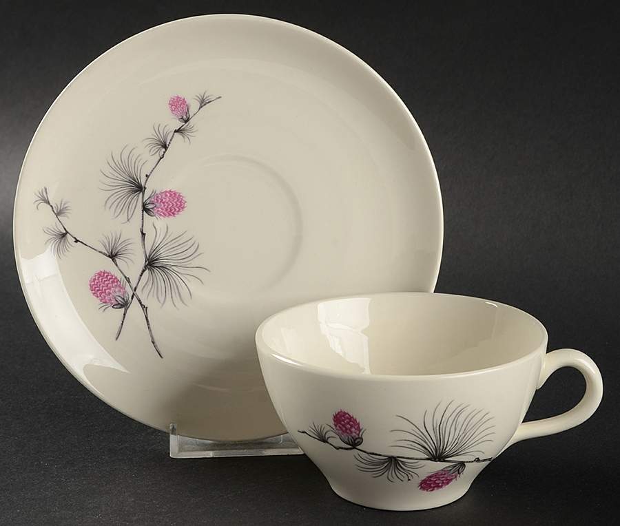 Wild Clover (Coupe, No Trim) Flat Cup & Saucer Set by Canonsburg-1