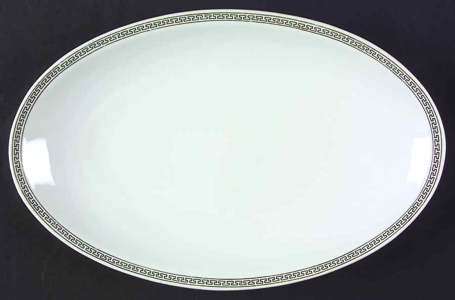 Greek Key 12" Oval Serving Platter by Carlsbad-1