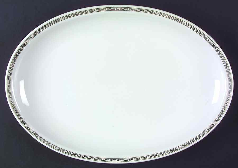 Greek Key 15" Oval Serving Platter by Carlsbad-1