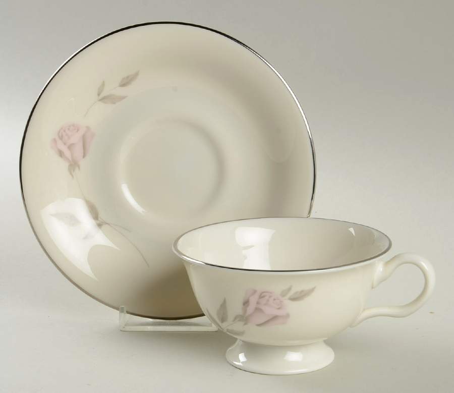 Enchanted Rose Footed Cup & Saucer Set by Cathedral-1