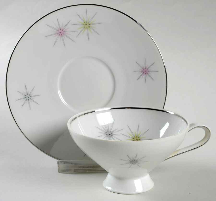 Galaxy Footed Cup & Saucer Set by Cathedral-1