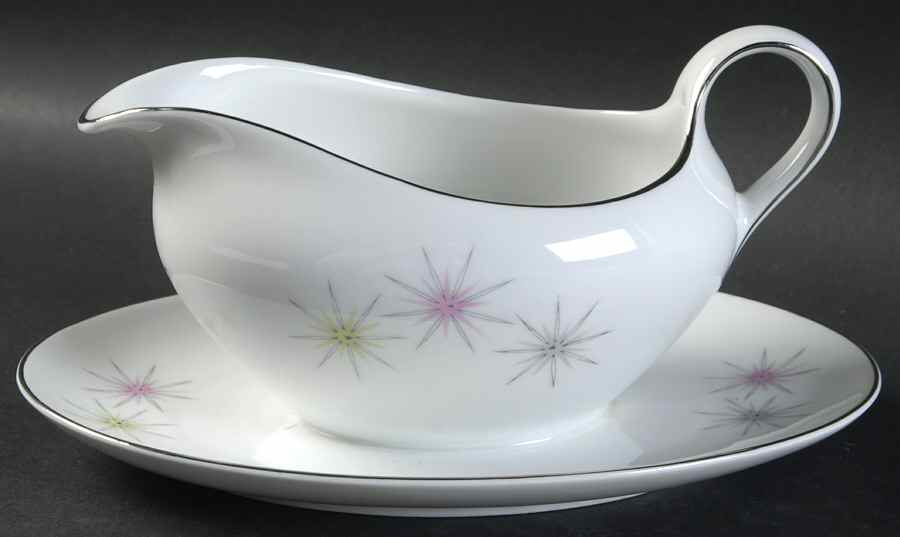 Galaxy Gravy Boat with Attached Underplate by Cathedral-1