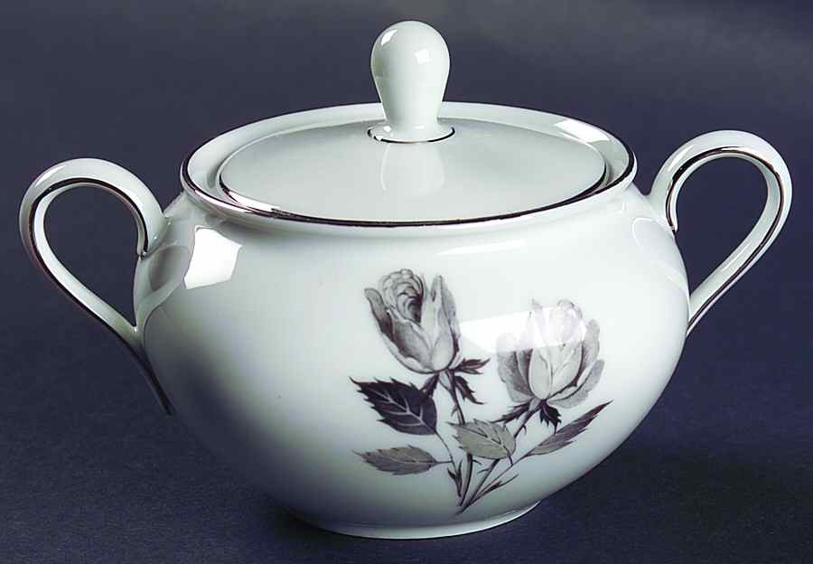 Silhouette Rose Sugar Bowl & Lid by Cathedral-1