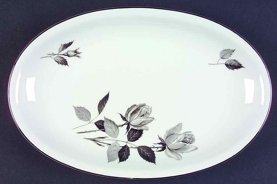 Silhouette Rose 11" Oval Serving Platter by Cathedral-1