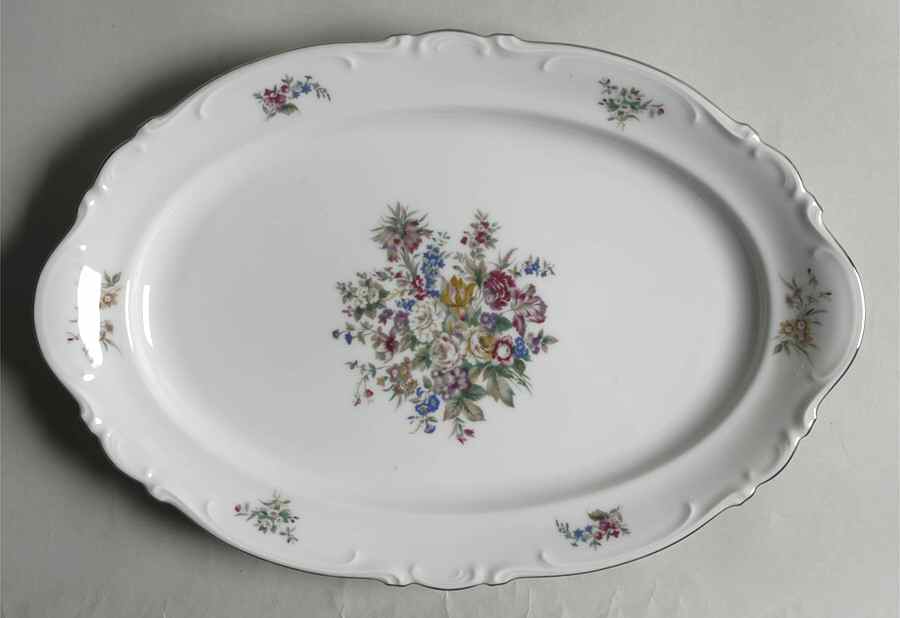 Bouquet 13" Oval Serving Platter by Crown Bavaria-1