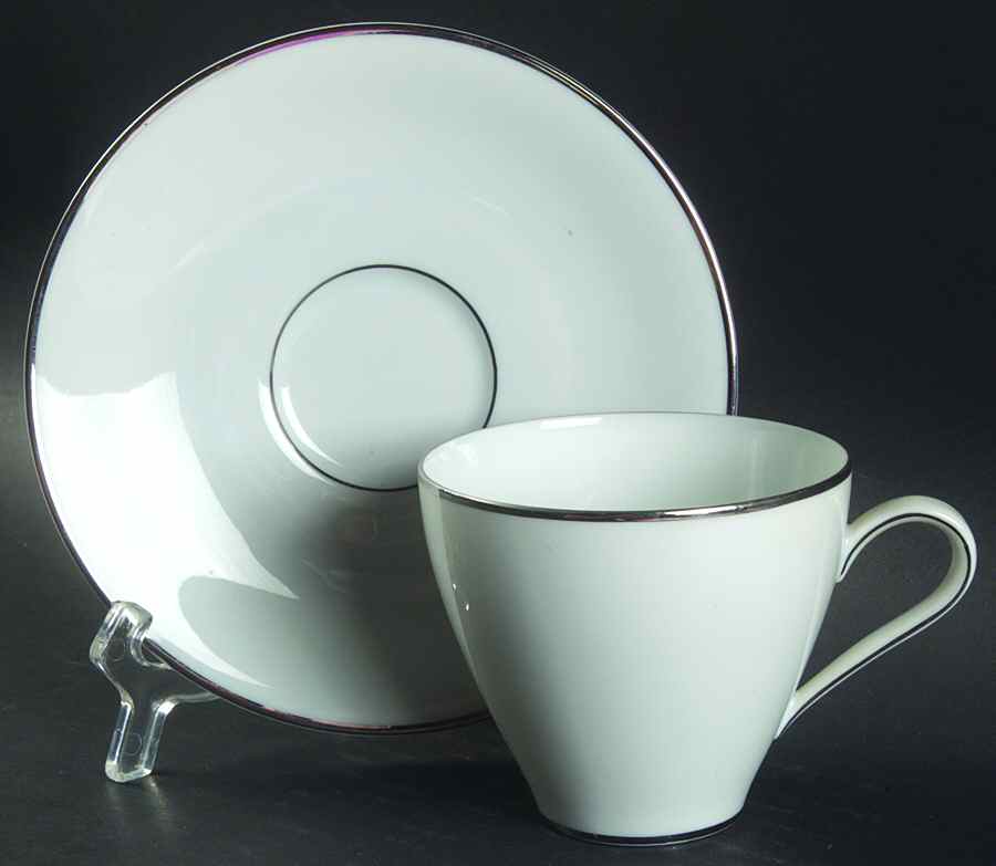 Elegance Flat Cup & Saucer Set by Crown Bavaria-1