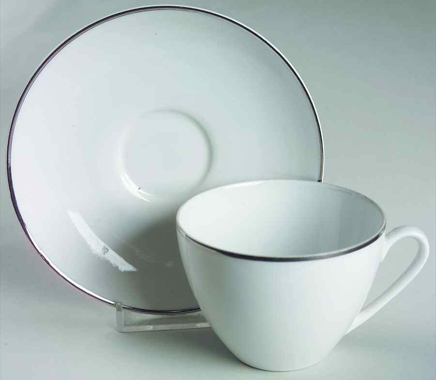 Elegance Flat Cup & Saucer Set by Crown Bavaria-1