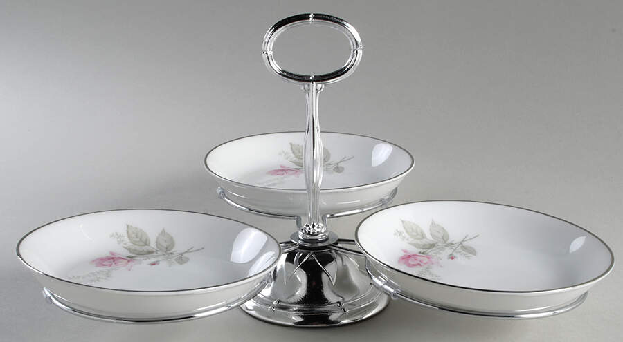 Fantasy 7" x 12" 3-Part Relish & Metal Stand (FR) HC by Crown Bavaria-1