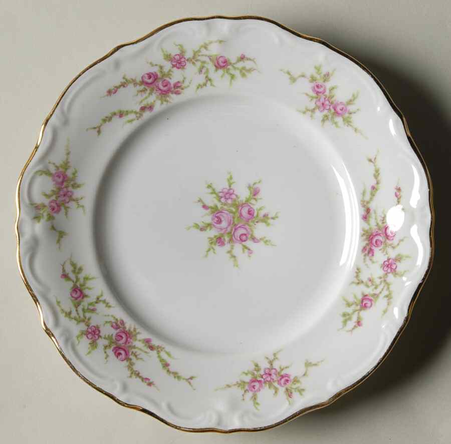 Moss Rose Bread & Butter Plate by Crown Bavaria-1