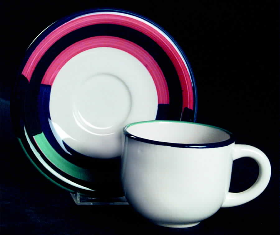 Martinique Flat Cup & Saucer Set by Crate & Barrel-1