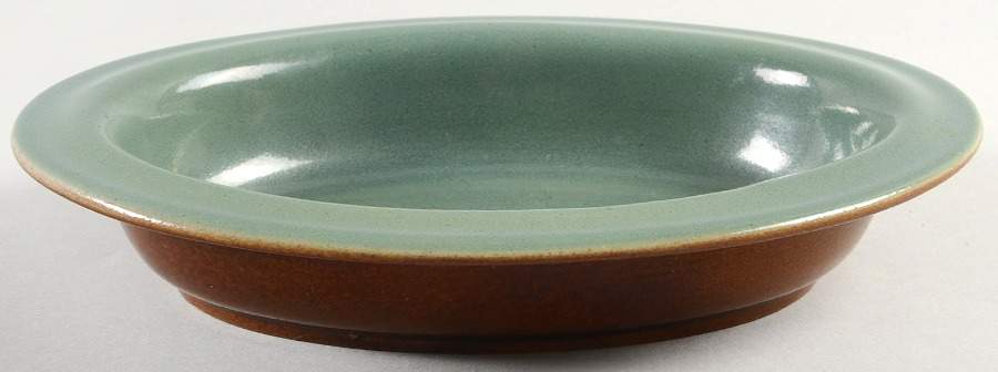 Country Fare (Ribbed Back, Unglazed Ring) 8" Oval Vegetable Bowl by Carbone-1
