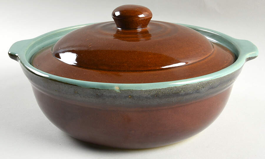 Country Fare (Ribbed Back, Unglazed Ring) 3 Quart Round Covered Casserole by Carbone-1