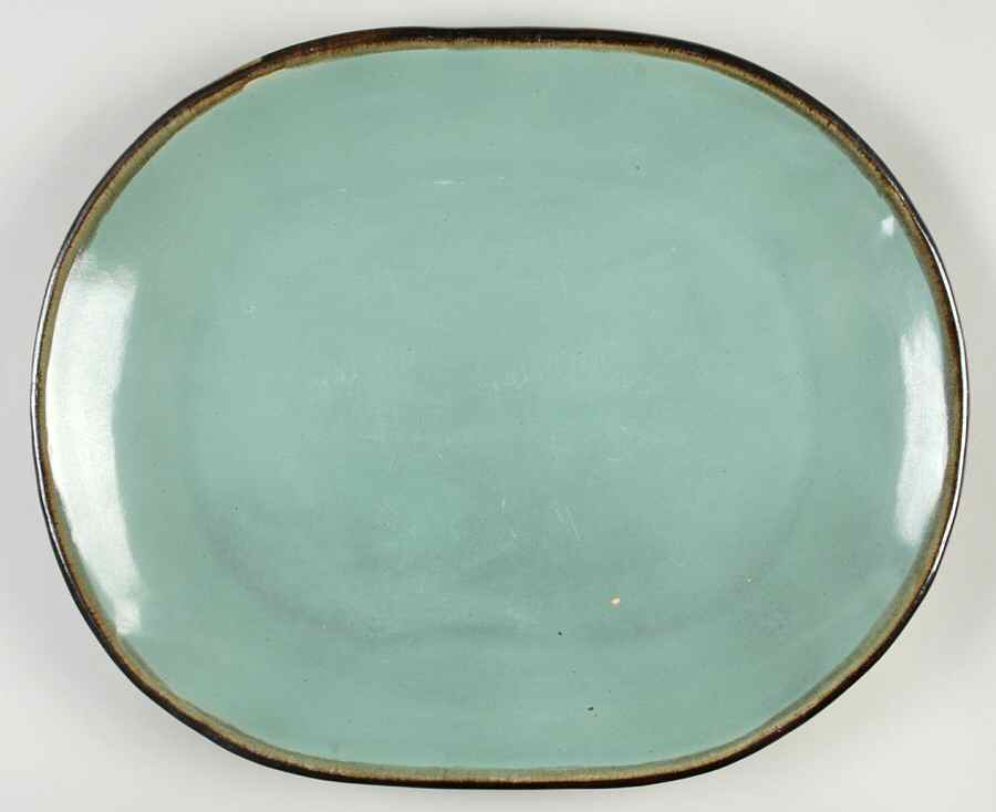 Country Fare (Ribbed Back, Unglazed Ring) 16" Oval Serving Platter by Carbone-1