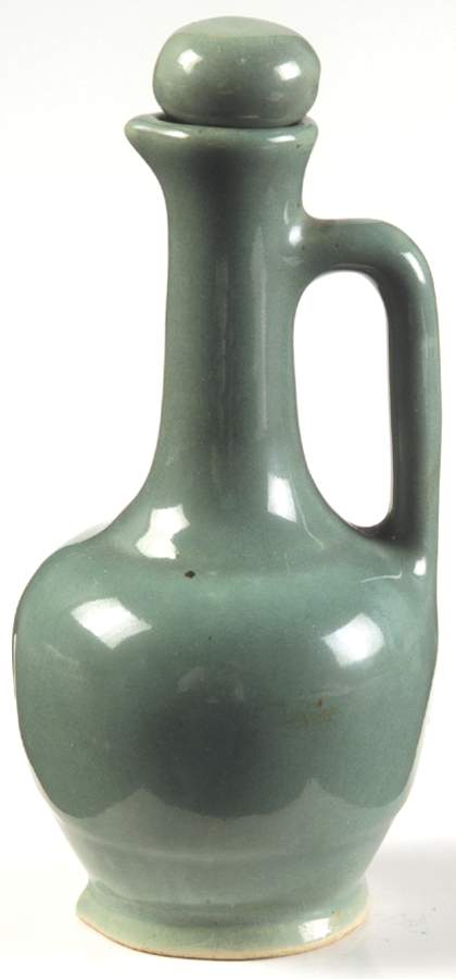 Country Fare (Ribbed Back, Unglazed Ring) Oil Or Vinegar Cruet and Stopper by Carbone-1