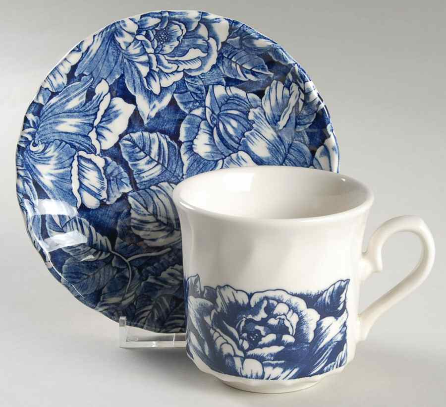 Bermuda Blue Large Flat Cup & Saucer Set by Churchill-1