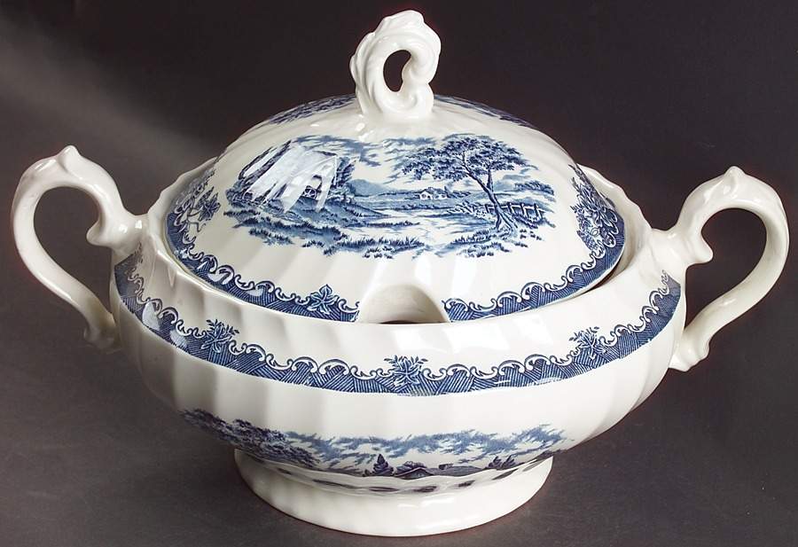 The Brook Blue (Made in England) Tureen &  Lid by Churchill-1