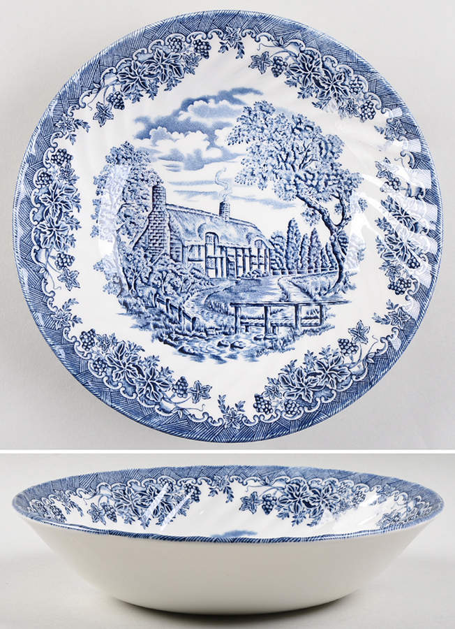 The Brook Blue (Made in England) 9" Individual Pasta Bowl by Churchill-1