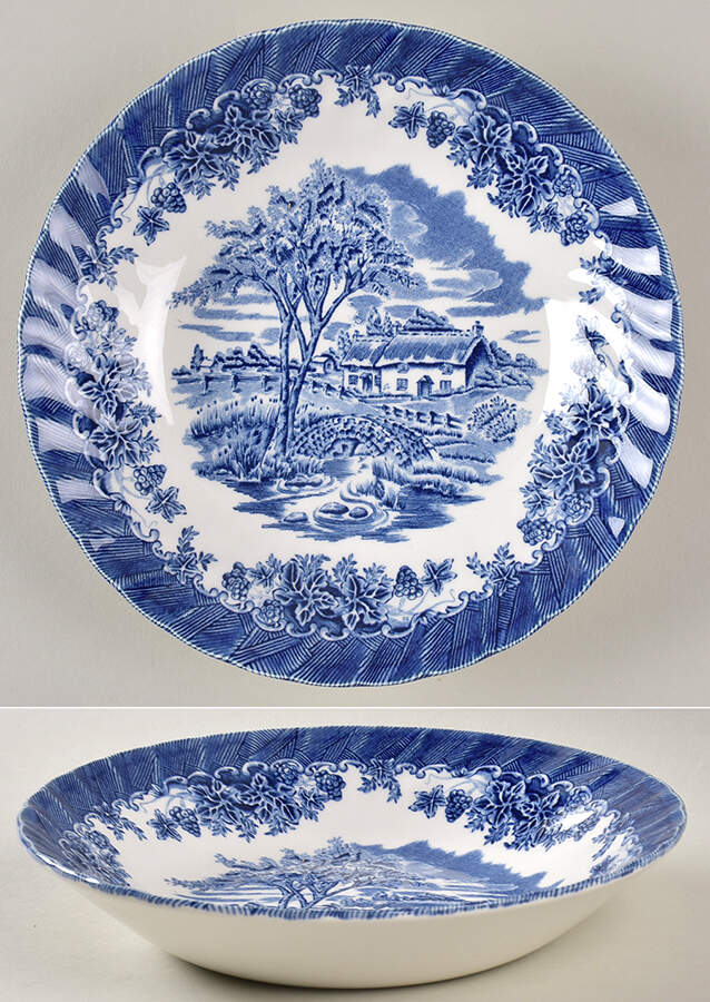 The Brook Blue (Made in England) Soup/Cereal Bowl by Churchill-1