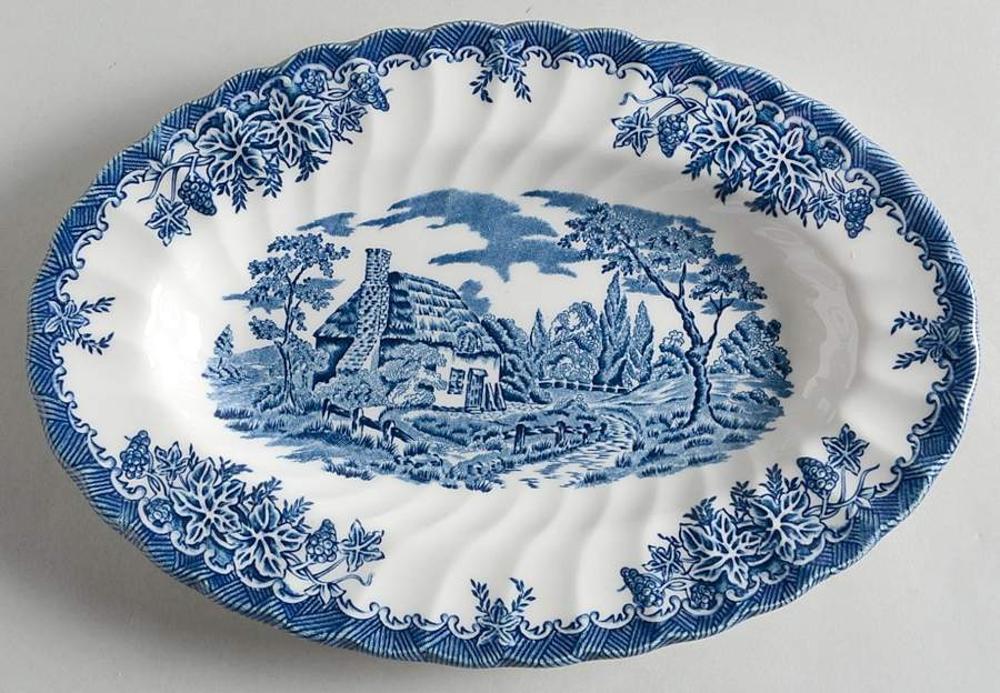 The Brook Blue (Made in England) Relish/Gravy Underplate by Churchill-1