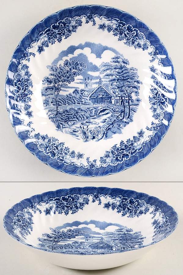The Brook Blue (Made in England) 9" Individual Pasta Bowl by Churchill-1