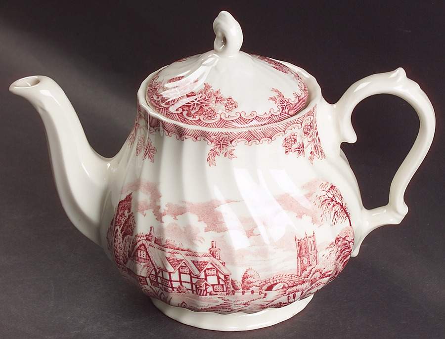 The Brook Pink (Made in England) Teapot & Lid by Churchill-1