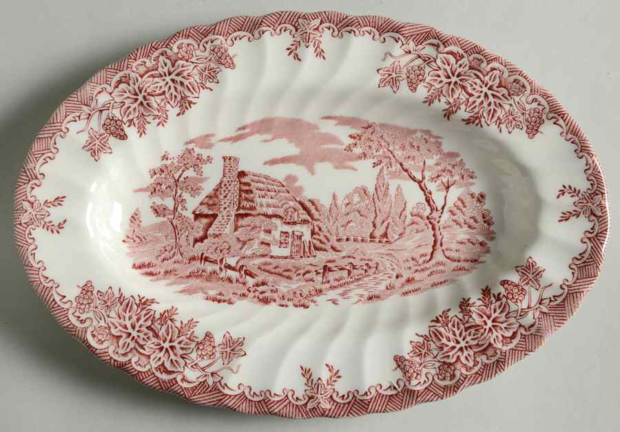 The Brook Pink (Made in England) Relish/Gravy Underplate by Churchill-1