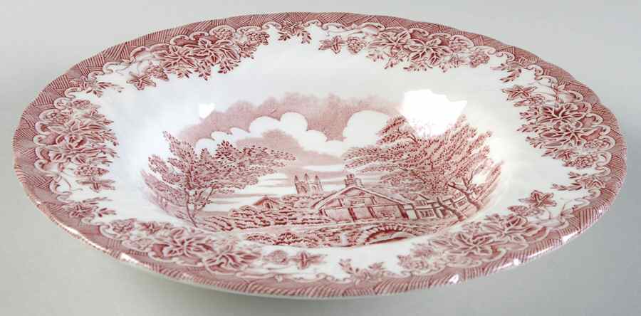 The Brook Pink (Made in England) Rim Soup Bowl by Churchill-1