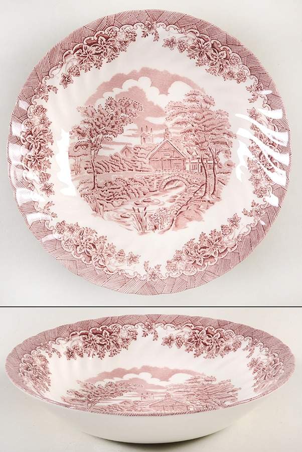 The Brook Pink (Made in England) 9" Individual Pasta Bowl by Churchill-1