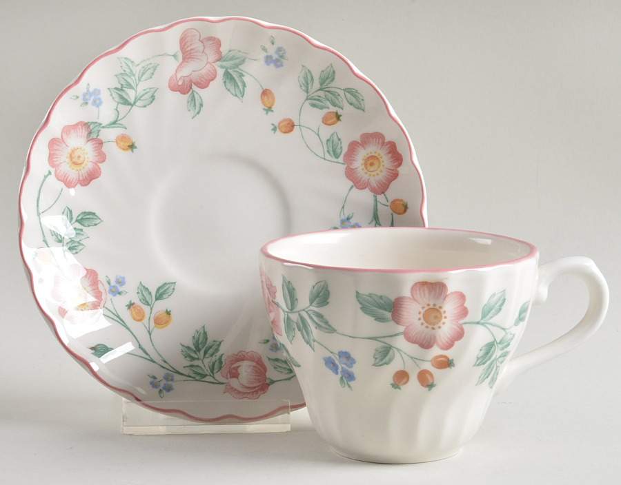 Briar Rose Flat Cup & Saucer Set by Churchill-1