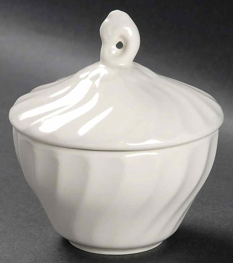 Chelsea White (England) Sugar Bowl & Lid by Churchill-1