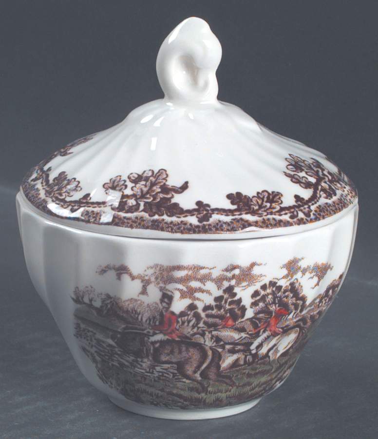 Country Life Brown Multicolor Sugar Bowl & Lid by Churchill-1