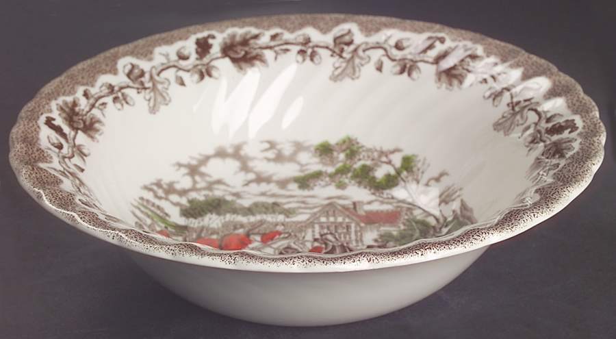 Country Life Brown Multicolor 9" Round Vegetable Bowl by Churchill-1