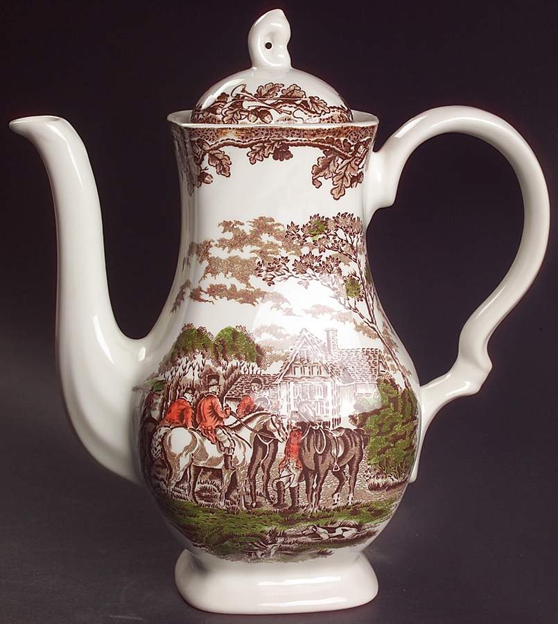 Country Life Brown Multicolor Coffee Pot & Lid by Churchill-1