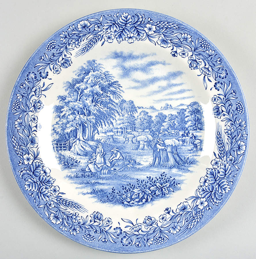 Currier & Ives Blue Dinner Plate by Churchill-1
