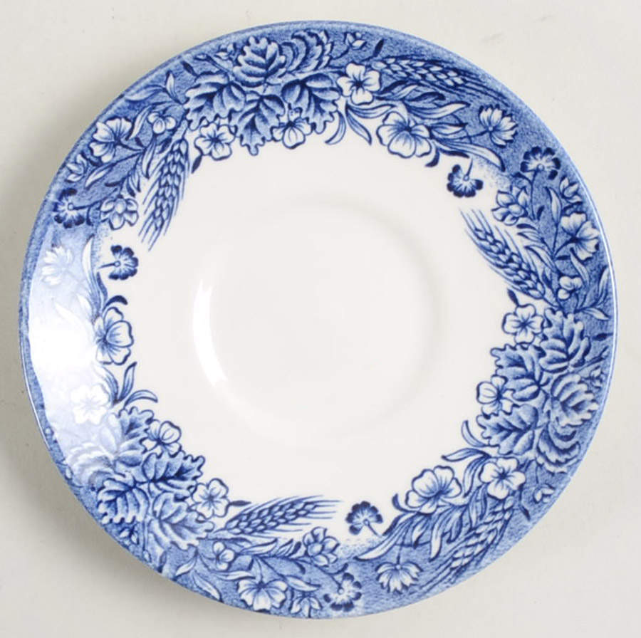 Currier & Ives Blue Saucer for Demitasse Cup by Churchill-1