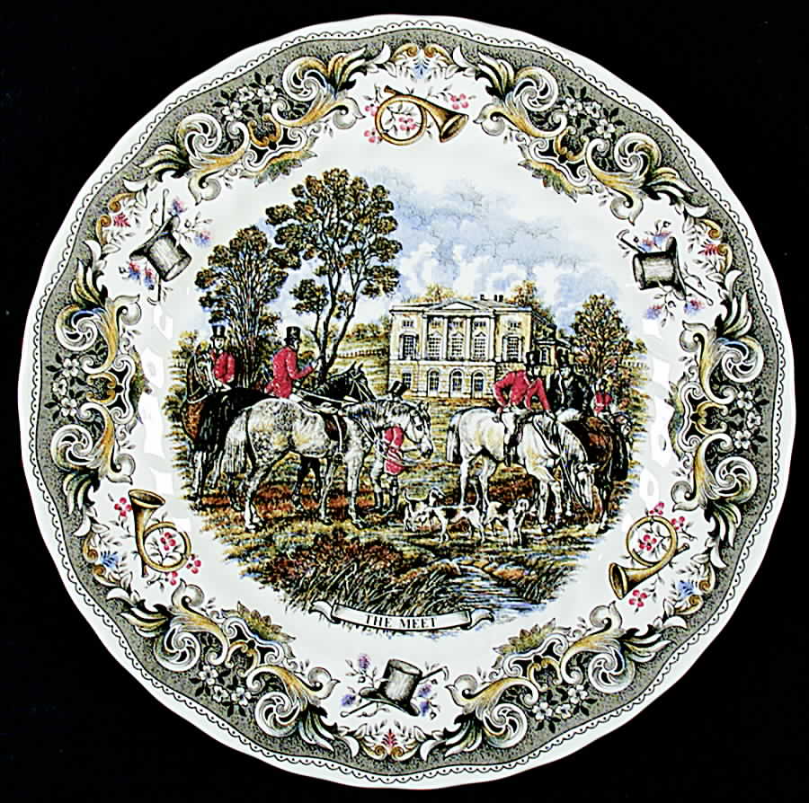 Herrings Hunt Brown Multicolor Dinner Plate by Churchill-1