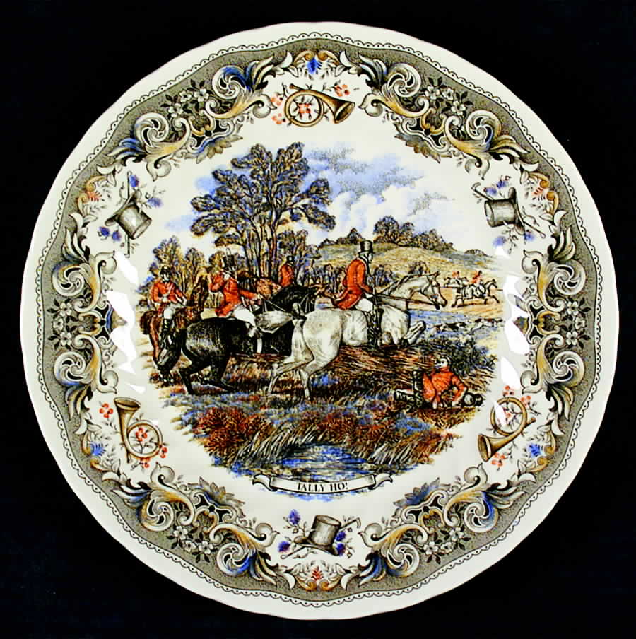 Herrings Hunt Brown Multicolor Dinner Plate by Churchill-1
