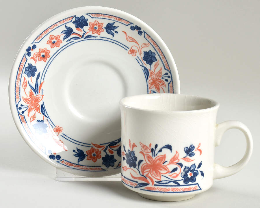 Imari Flat Cup & Saucer Set by Churchill-1