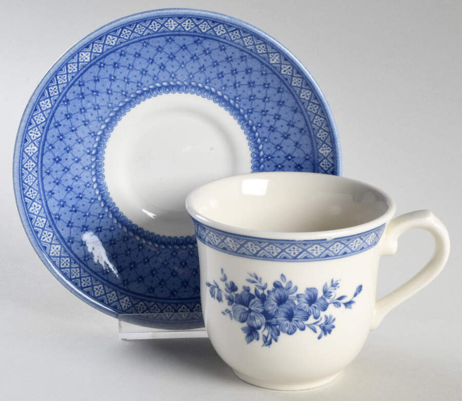Out of The Blue Flat Cup & Saucer Set by Churchill-1