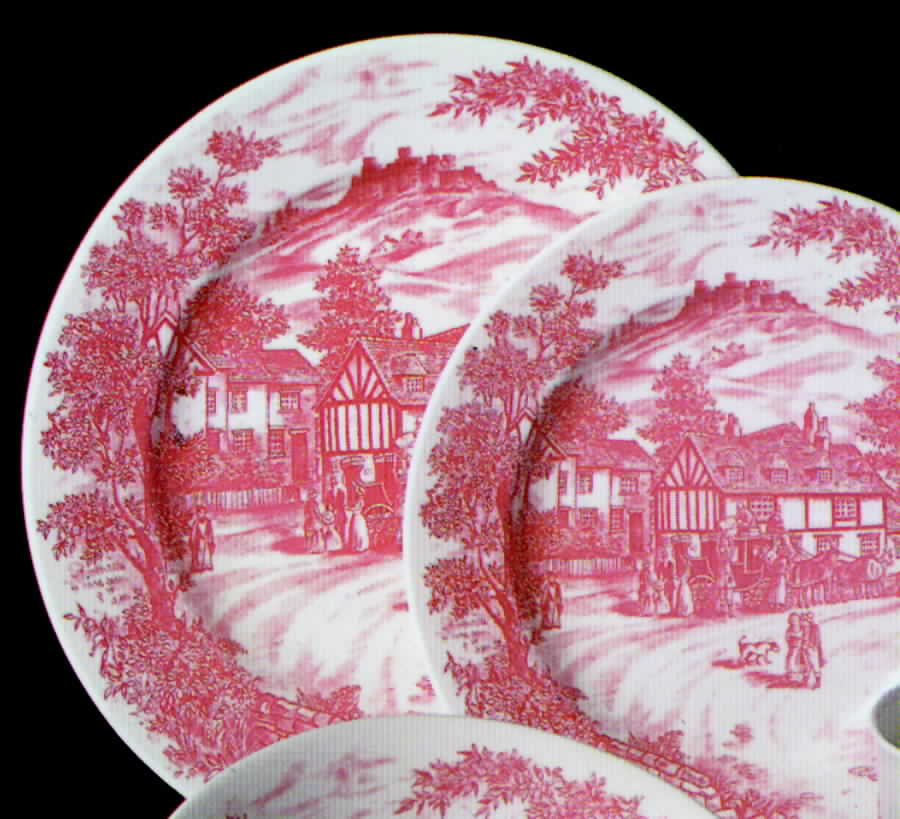 Swan Inn Pink Dinner Plate by Churchill-1