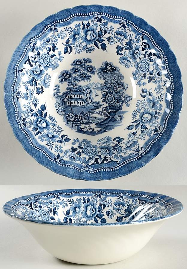 Tonquin Blue 9" Round Vegetable Bowl by Churchill-1