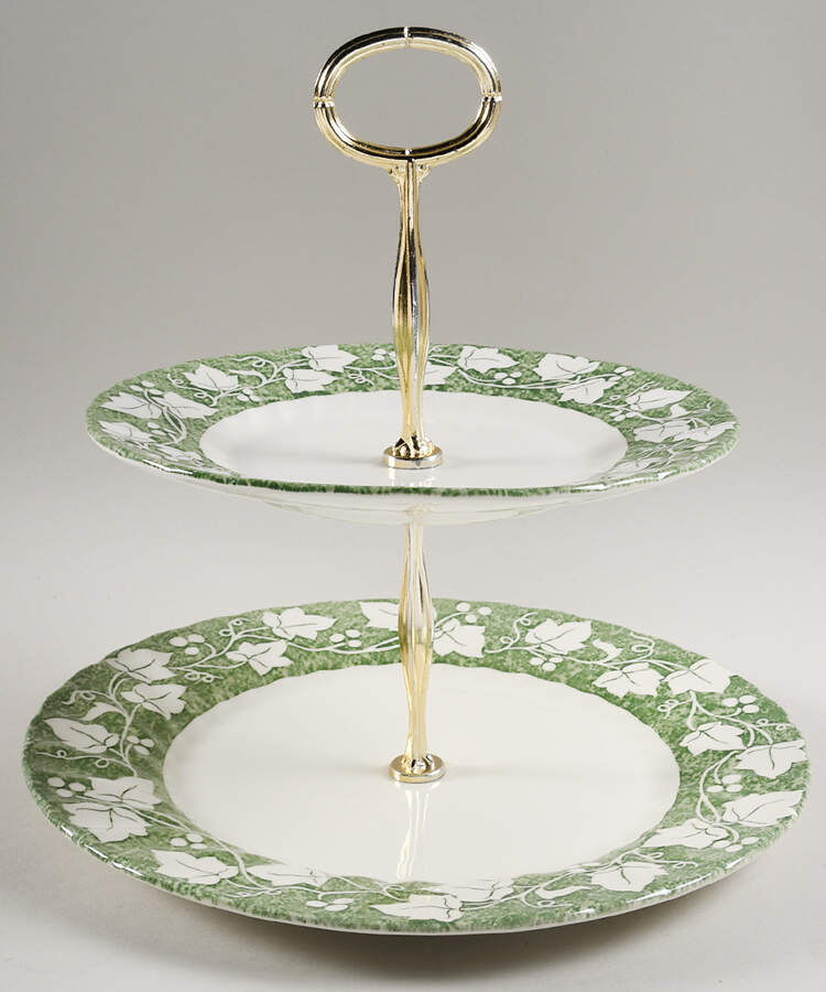 Verdigris 6 5/8"-10"  2 Tiered Serving Tray (Dp, Sp) HC by Churchill-1