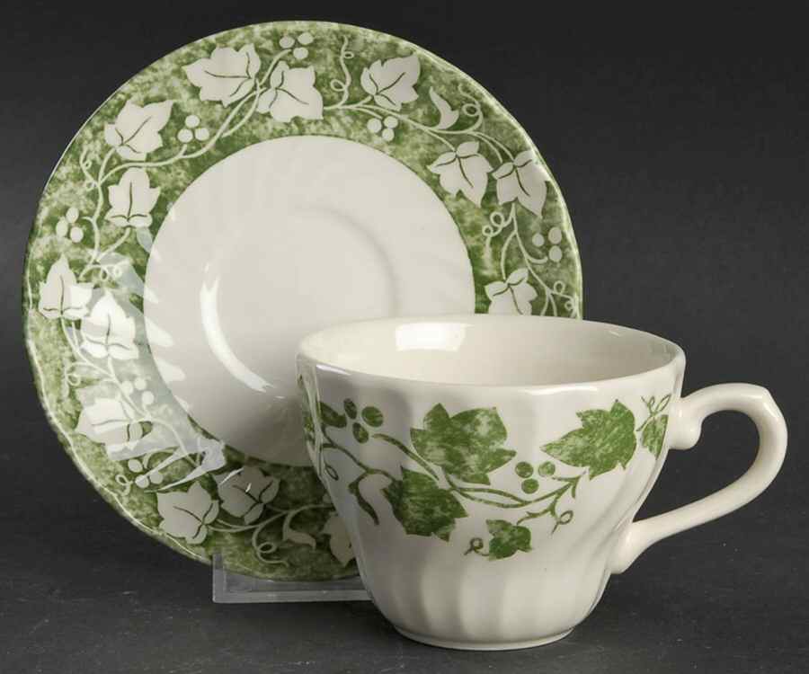 Verdigris Flat Cup & Saucer Set by Churchill-1
