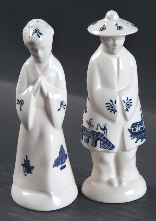 Willow Blue (Georgian Shape) Figural Salt & Pepper Set by Churchill-1